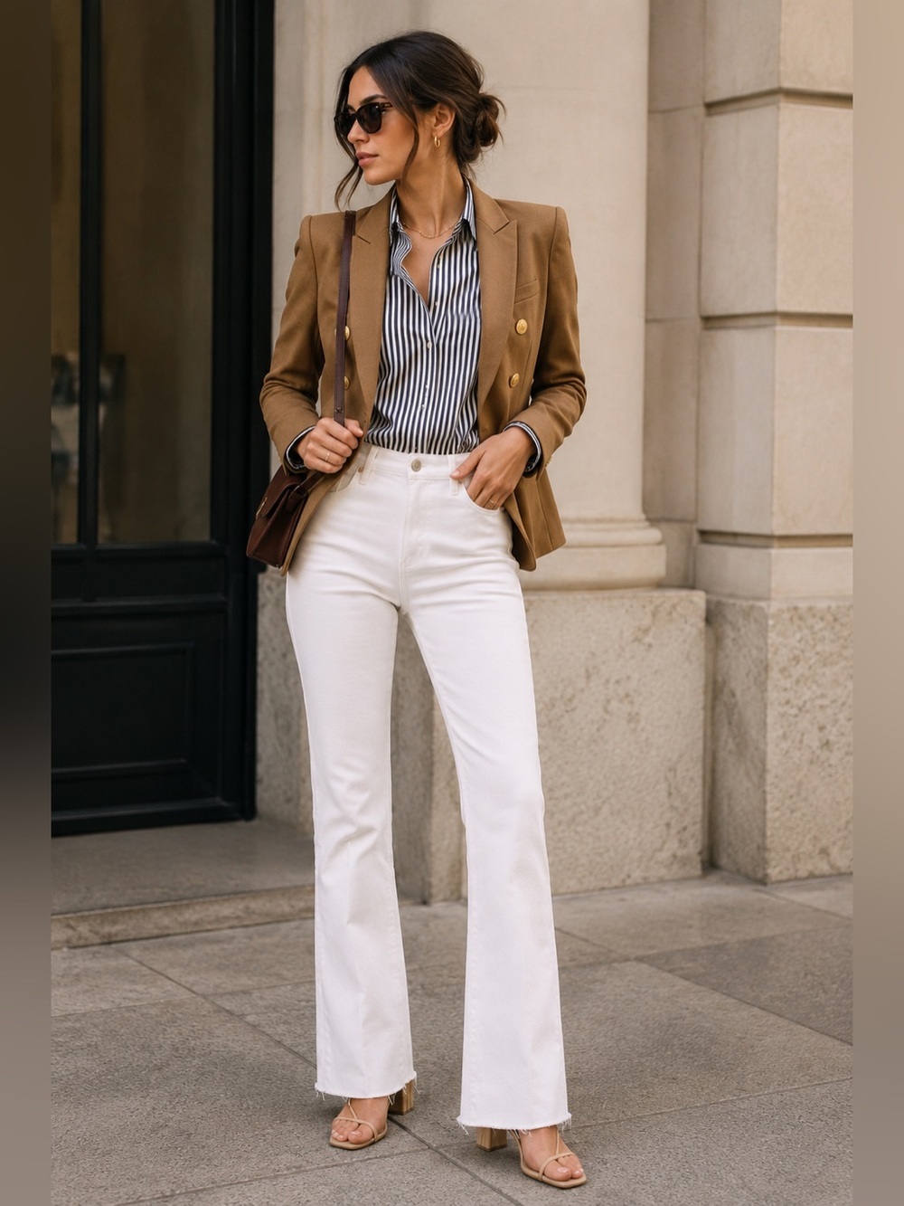 ANTHROPOLOGIE Paige Laurel Canyon High Rise Flare Jean Crisp White NEW